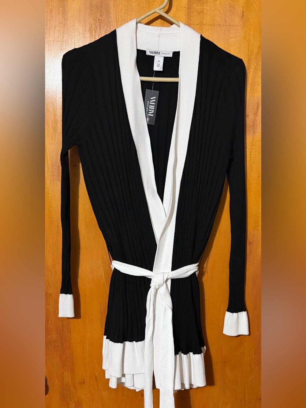 White House Black Market Ribbed Colorblock Duster Cardigan NWT Retail $80